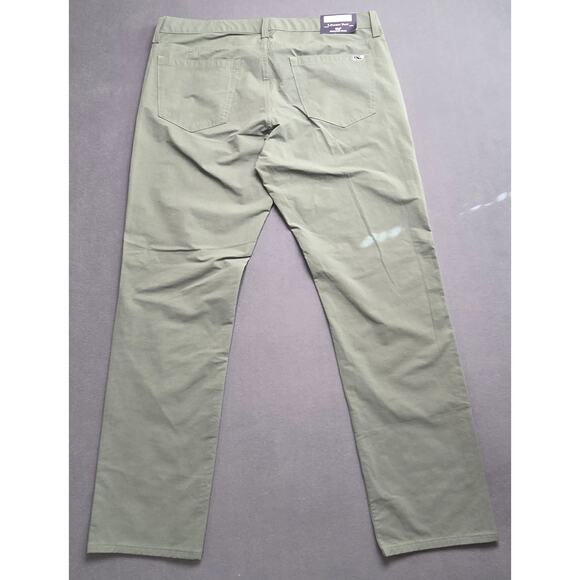 Vineyard Vines Performance Golf Pants Mens 35x30 Surplus Green Stretch 5 Pocket - Picture 6 of 8